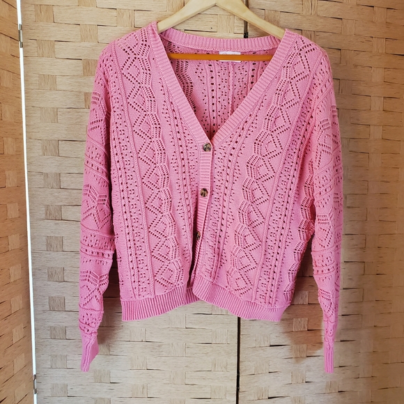 Pink Lily Sweaters - Pink Lily Knit Cardigan Size Large Button Up